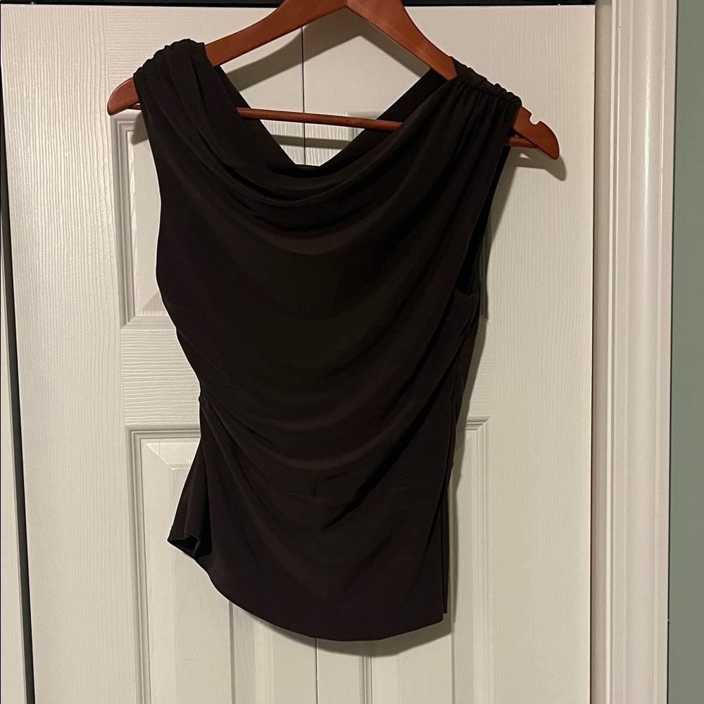 Aritzia Black Draped Cowl Neck Sleeveless Camisole